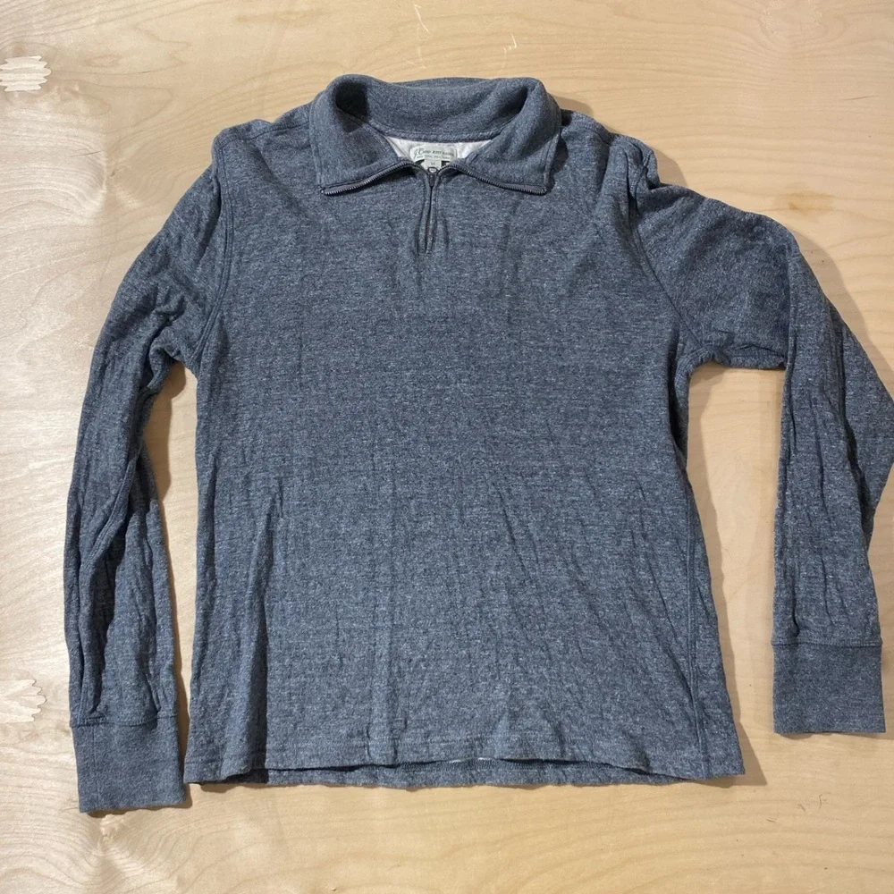 J. Crew Charcoal Long Sleeve Three Quarter Zip Sweater Medium (OP)